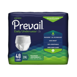 Prevail Daily Protective Underwear, Unisex Disposable Adult Diaper for Men & Women, Maximum Absorbency, XX-Large