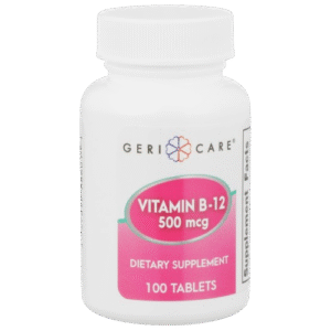 Vitamin Supplement Geri-Care® Vitamin B12 500 mcg Strength Tablet 100 per Bottle