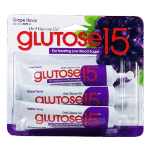 Glucose Supplement Glutose 15™ 3 per Pack Gel Grape & Lemon Flavor