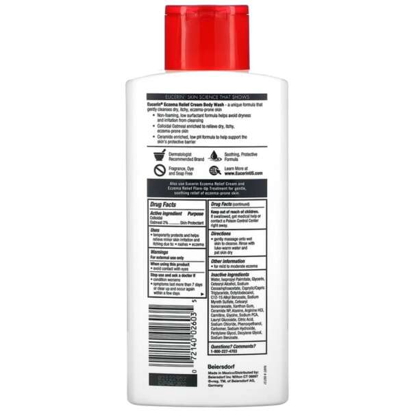 Body Wash Eucerin® Eczema Relief Cream 13.5 oz. Bottle Unscented - Image 2