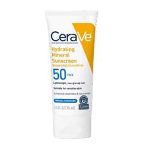 Sunscreen CeraVe® Hydrating Mineral Sunscreen Face SPF 50 Lotion 2.5 oz. Tube