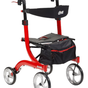 4 Wheel Rollator drive™ Nitro Red 33-1/2 to 38-1/4 Inch Handle Height with 20-1/2 Inch Seat Height Adjustable Height / Folding Aluminum Frame