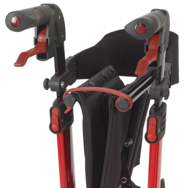 4 Wheel Rollator drive™ Nitro Red 33-1/2 to 38-1/4 Inch Handle Height with 20-1/2 Inch Seat Height Adjustable Height / Folding Aluminum Frame - Image 4