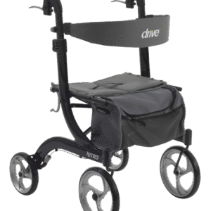 4 Wheel Rollator drive™ Nitro Black 33-1/2 to 38-1/4 Inch Handle Height with 20-1/2 Inch Seat Adjustable Height / Folding Aluminum Frame