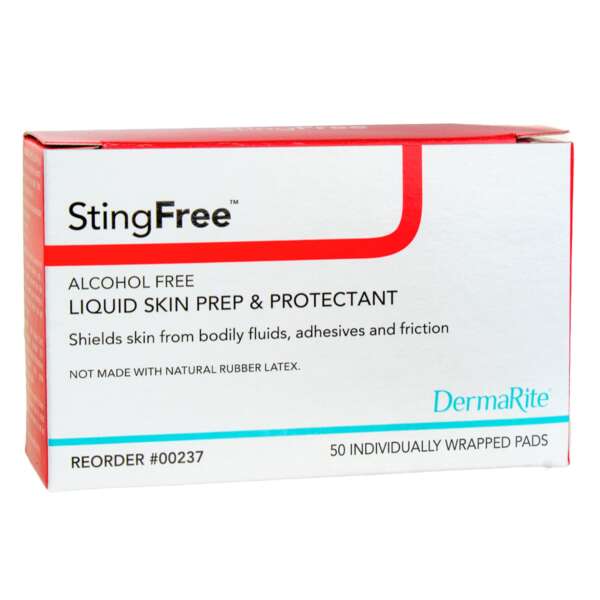 Skin Barrier Wipe StingFree™ Alcohol-Free Liquid Skin Prep & Shield Hexamethyldisiloxane / Decamethylcyclopentasiloxane Individual Packet NonSterile - Image 2