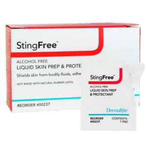 Skin Barrier Wipe StingFree™ Alcohol-Free Liquid Skin Prep & Shield Hexamethyldisiloxane / Decamethylcyclopentasiloxane Individual Packet NonSterile
